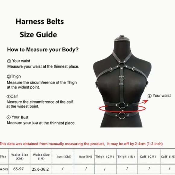 PU Leather Buckle Double Layer Harness Belt - Picture 5 of 5